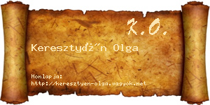 Keresztyén Olga névjegykártya