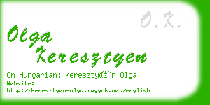 olga keresztyen business card